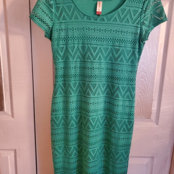 No Boundaries Green Lace Dress S Large - Picture 4 of 7